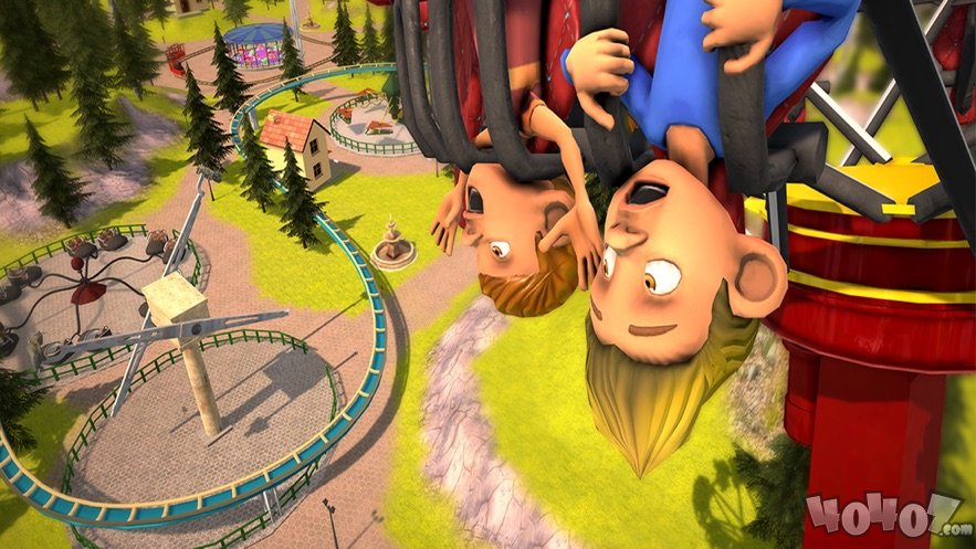 主题公园上坡赶赛跑