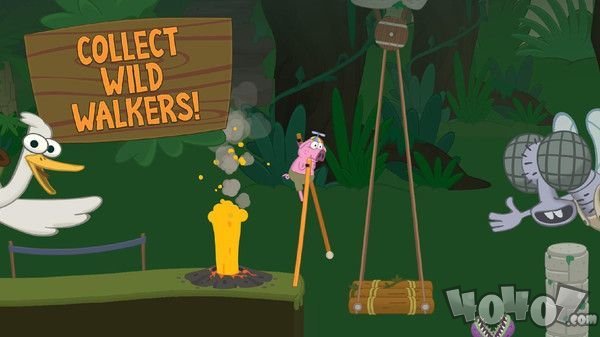 一个青蛙踩高跷