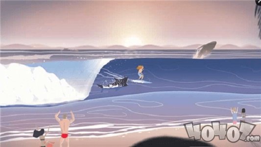 冲浪无尽的海浪