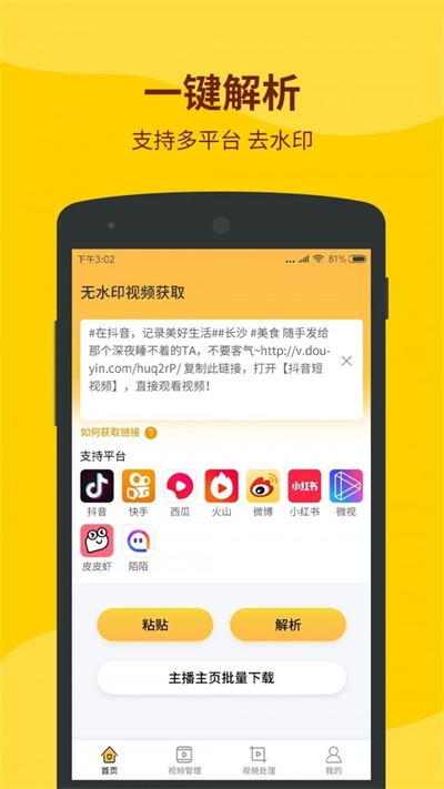 小视频无水印解析器截图