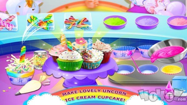 独角兽的彩虹冰淇淋