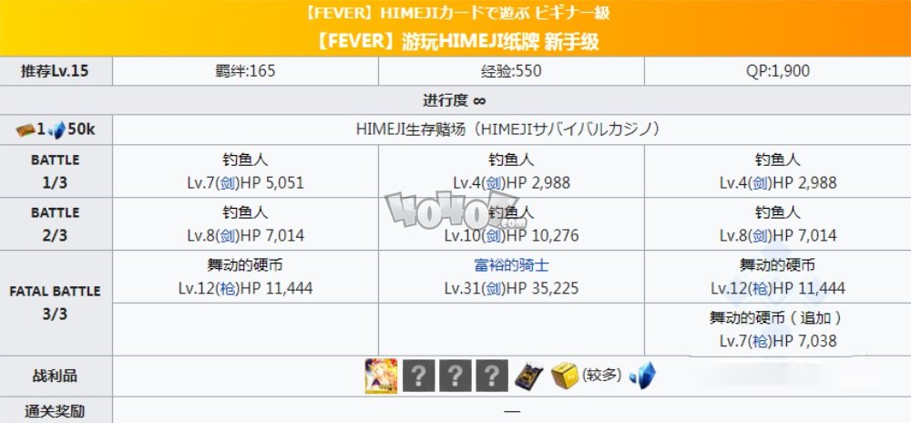 fgo泳裝四期活動(dòng)fever本himeji生存賭場(chǎng)配置 fever副本游玩himeji紙牌掉落