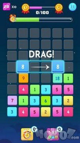 数字块合并难题