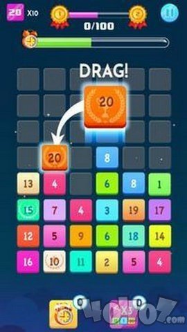 数字块合并难题
