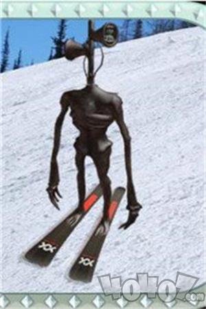警笛头雪地滑雪