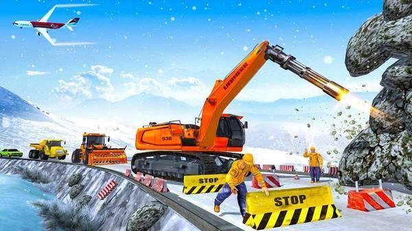 雪地挖掘机救援行动截图