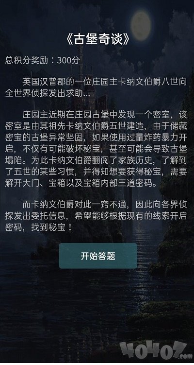 犯罪大师古堡奇谈答案是什么 突发事件古堡奇谈案件分析