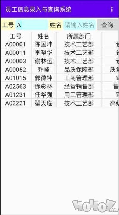员工信息录入与查询系统