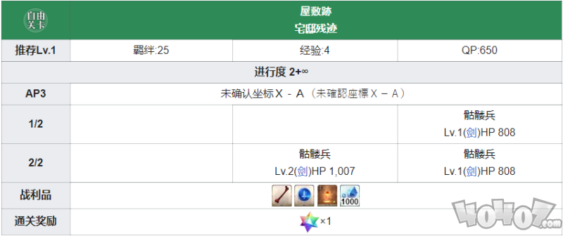 Fgo未確認坐標x-a宅邸殘跡配置 序章特異點f燃燒冬木free周回本配置掉落攻略