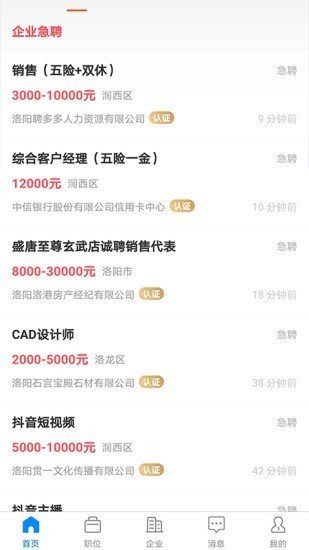 全洛阳直聘截图