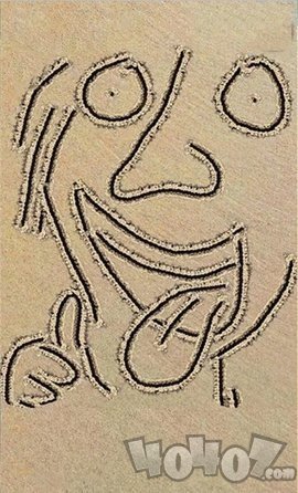 沙滩涂鸦画