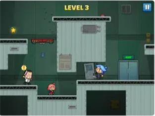 红色和蓝色火柴人