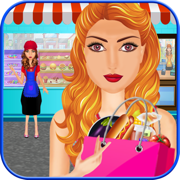 女孩超市食品购物