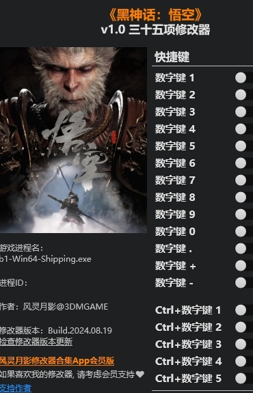 黑神话悟空三十五项修改器完整版