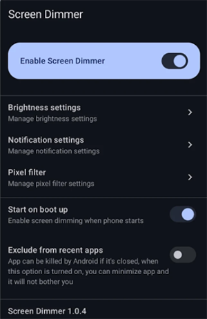 Screen Dimmer